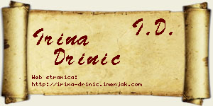 Irina Drinić vizit kartica